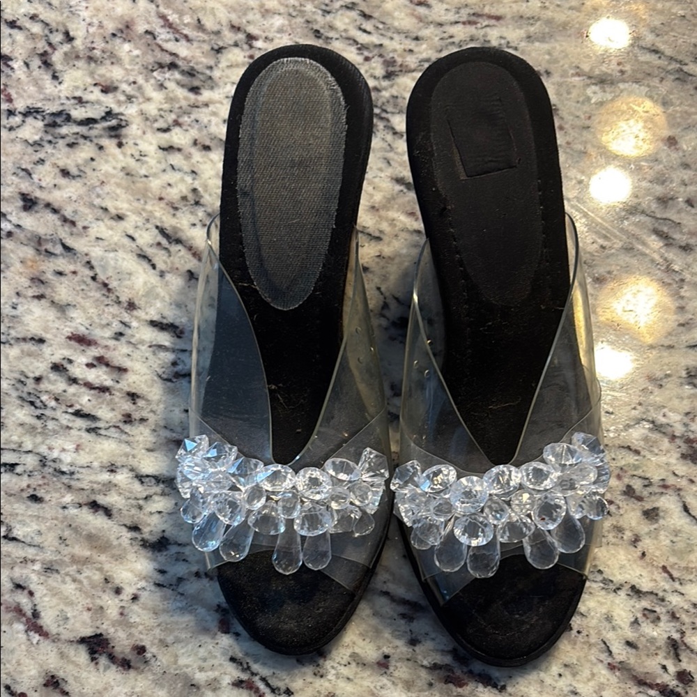 Vintage Black Mules Sleek Minimalist Design